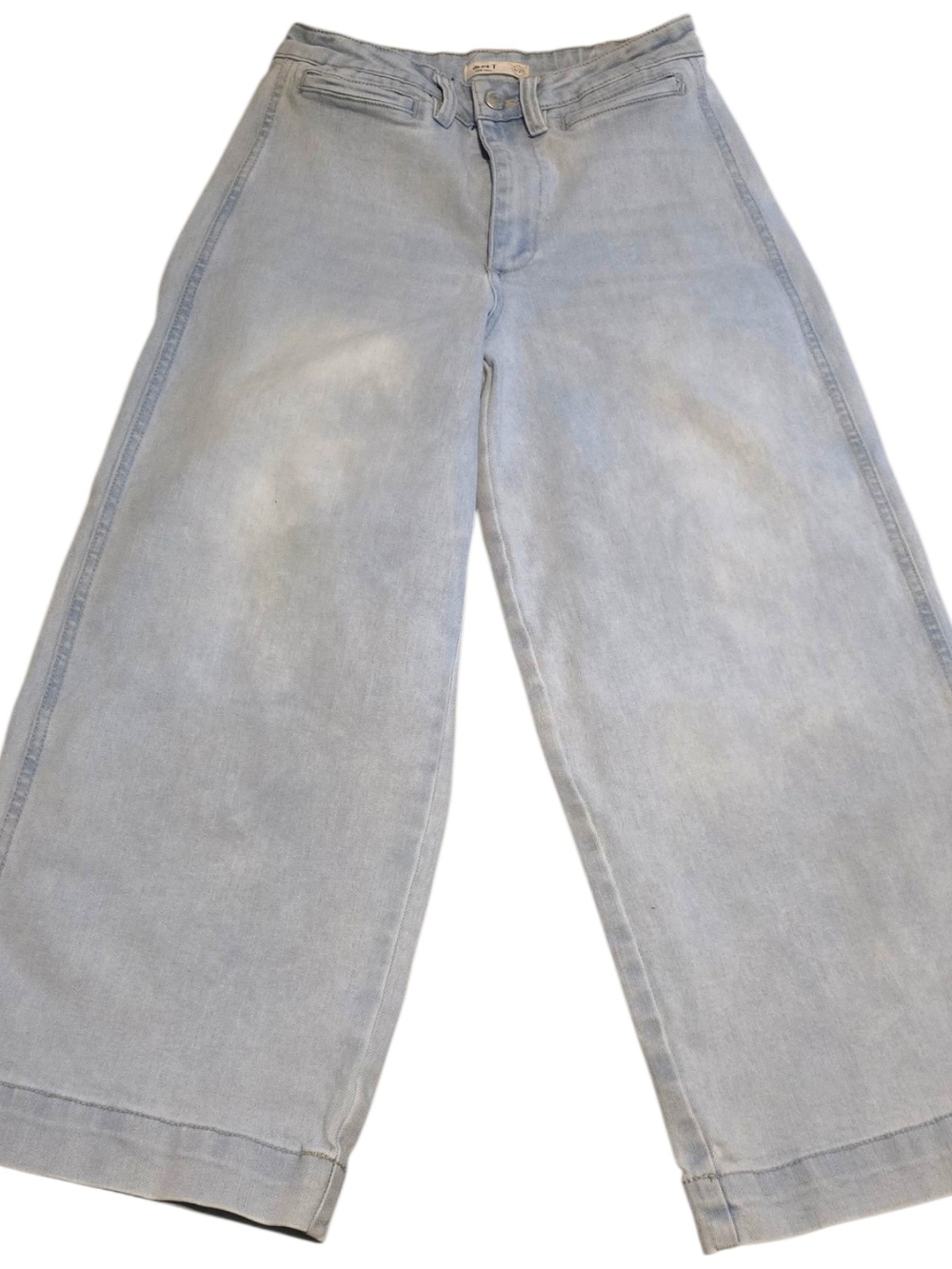 OAT New York Wide Leg Cropped Culotte Jeans Women's Size 4/27 Light Wash Denim